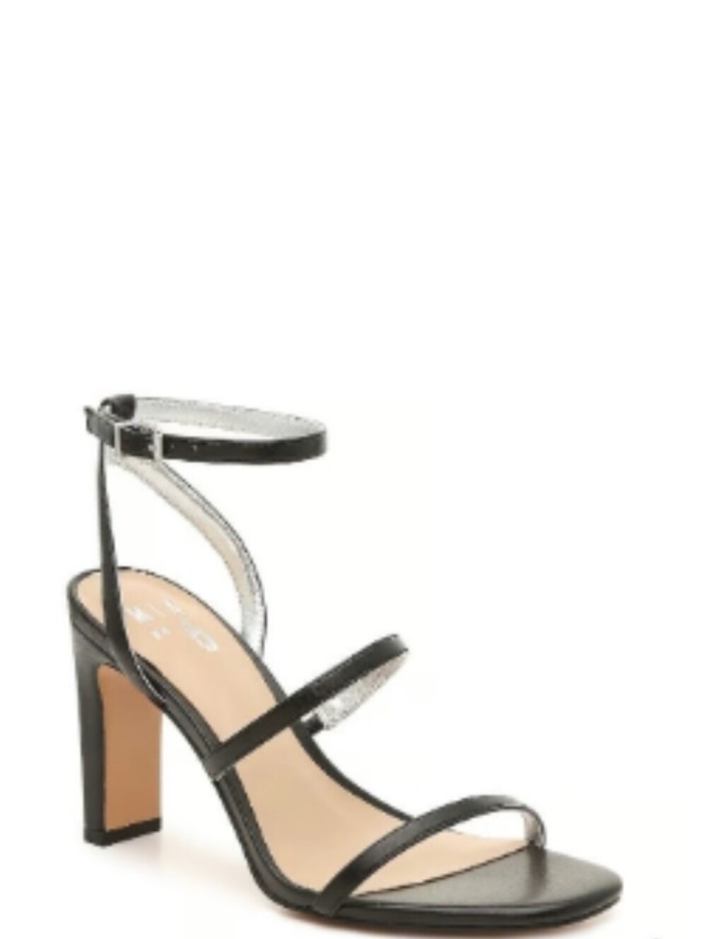 Mix No. 6 Black Strappy Ankle-Tie Block Heel Sandal